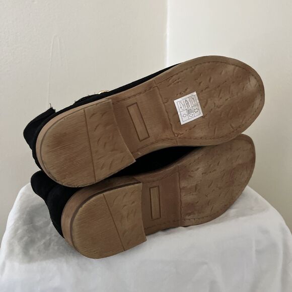 SKECHERS Fireside Western Braid Buckle Waterproof Suede Ankle Boot, Black- Sz 8 - Picture 7 of 8